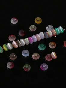 100 pezzi 2*4mm Perline di vetro bicolore a occhio di gatto, confezione per accessori fai-da-te per braccialetti, forniture per gioielli e artigianato, parti all'ingrosso - Multicolore - Visualizzare 4