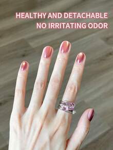 annies 10ML Rose Gold Ice Glass Cat Eye Gel Polish Holographic Glitter Shimmer Translucent Sheer Color Salon Soak Off Magnetic Nail At Home - 彩色 - 查看 4