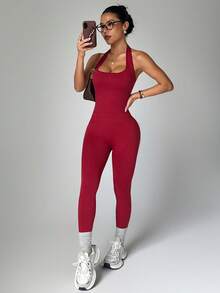 Women Christmas Casual Sportswear Set Yoga Top & Leggings 2 Pieces Gym Set, Women Athletic Workout Clothes, Exercise Set