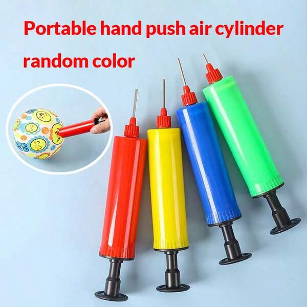 3/1 Random Color Portable Hand Push Air Cylinder U-Shaped Inflatable Pillow Inflatable Bed Swimming Ring Balloon Basketball Soccer Pump
