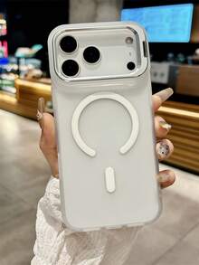 奢华半透明磨砂亚克力磁吸支架手机壳，兼容 17 Pro Max、Air、16、15、14、13、12、11 Pro Max Plus，支持磁吸无线充电，16 Pro 手机壳，触感舒适，金属镜头支架，防震保护套