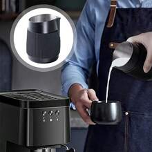1个白色或黑色350毫升奶泡壶，防烫硅胶杯套，适用于咖啡杯、奶泡器、拿铁壶、泡沫杯、咖啡壶，是滴滤咖啡机和咖啡制作套装的绝佳礼物