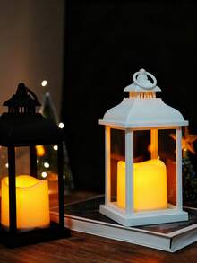 1PC LED Candle Lantern - 3*AA Batteries Operated (Batteries Not Included) Decorative Lamp With Black/White Options For Home, Party & Ambience Decoration - Multicolor - View 3