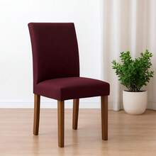 Chair Cover Kit With 6 Units For Dining Room Kitchen Pantry Gel Mesh Super Offer - Burgundy - View 3