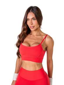 Basic Fitness Top In Polyamide - Red - View 1