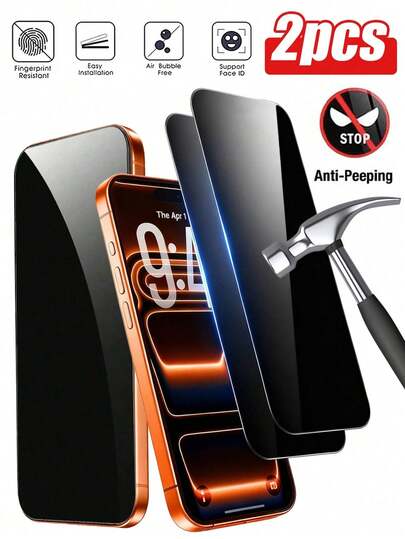 2 Packs Privacy Screen Protectors Compatible With IPhone 17 Pro Max, Shatterproof Tempered Glass [True 28° Privacy Protection] [9H Hardness] [Easy To Install] Privacy Screen Protectors Compatible With IPhone 17/15/16/14/11/12/13 Pro Max/Xs/Xr/7/8