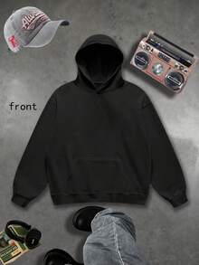 Hoodie Spider Sweater Printed Hoodie Men,Printed On The Back Of The Large Board,Single-Layer Fleece, Casual And Comfortable Velvet Street Wind Long-Sleeved Hooded Sweater, Autumn And Winter Sports Top Hoodies. - 黑色-4 - 查看 2