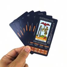 1盒塔罗牌，适合初学者，含关键词，可用于占卜和自我发现，内含指南书，可收藏的卡牌套装，送给朋友的礼物，桌游 - 白色 - 查看 2