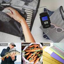 50公斤挂式腰带秤，液晶数字电子秤，旅行行李挂秤，手持式电子秤