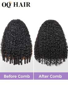 OQ Hair New In Burmese Curly Half Wig InvisiFit Strap Human Hair Wear Go Glueless Wig For Beginners 3 In 1 Half Wig 180% Density 16-28 Inches Wear Go Half Wig With Elastic Drawstring Seamless Flip Over Wig - SNatural - View 9