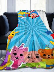 1Pc Plim Plim Blanket Anime Lovers Gift Idea - Luxuriously Soft Flannel Blanket For Couch, Camping & Travel Adventures - màu đen - Xem 1