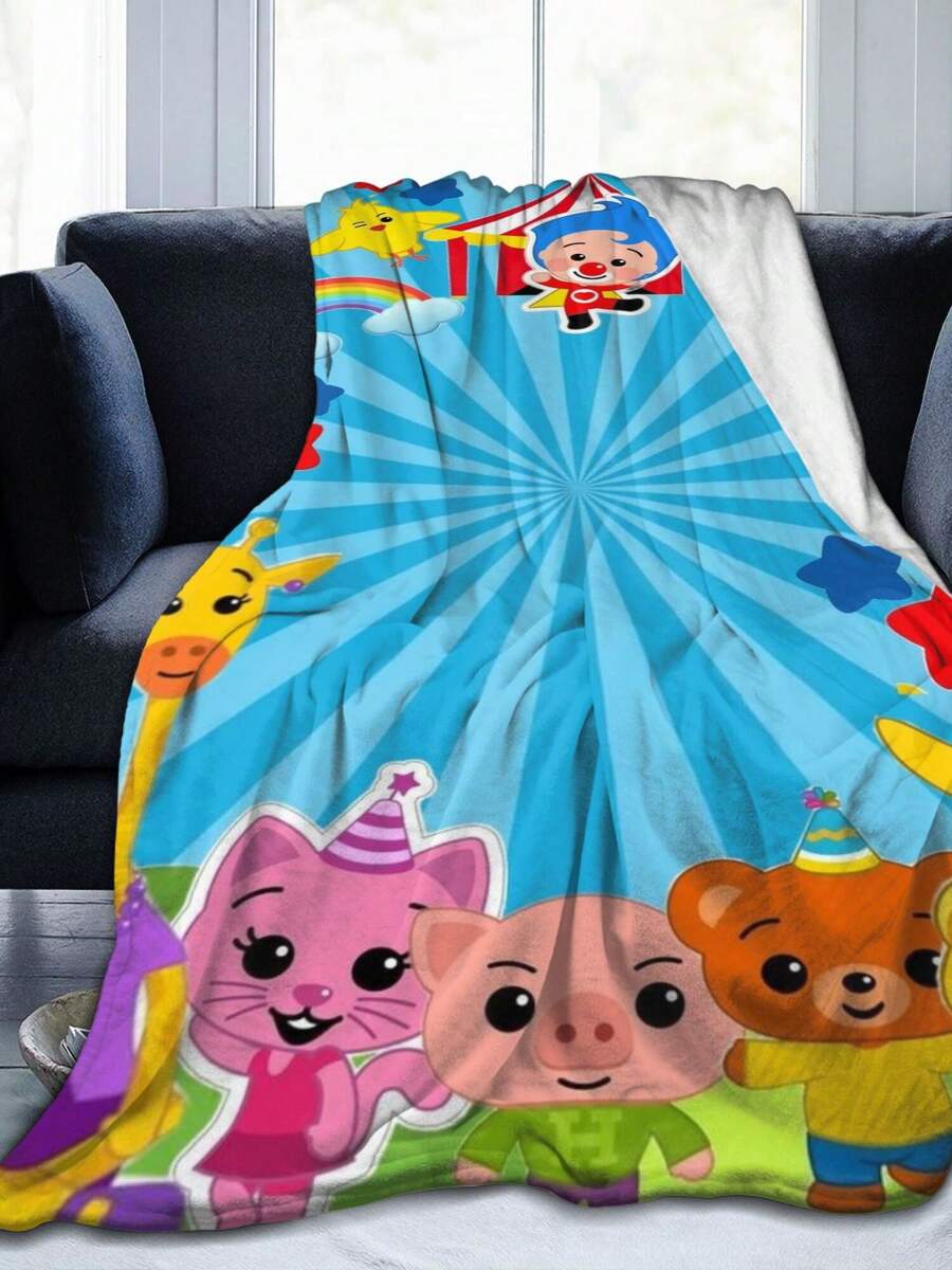 1Pc Plim Plim Blanket Anime Lovers Gift Idea - Luxuriously Soft Flannel Blanket For Couch, Camping & Travel Adventures - màu đen - Xem 1