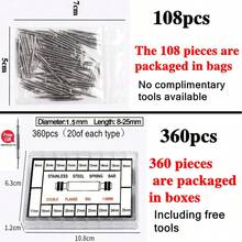 A Set Of 360 Roots 8mm-25mm Stainless Steel Spring Bars Watch Strap Spring Pins Bracelet Repair Tools Watch Band Link Pin Watchband Accessories