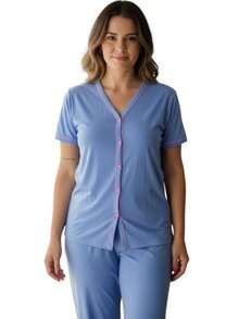 Women Pajama Sets - 藍色 - 查看 1