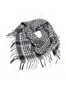 1 Peça Lenço Tático Preto à Prova de Vento para Homens - Durável, Estilo Boêmio, Adequado para Entusiastas de Atividades ao Ar Livre e Militares, Borlas, Máscara Multifuncional, Lenço Triangular Quente de Estilo Punk de Rua, Presente Perfeito para o Dia dos Namorados para Casais - Multicolorido - Visão 4