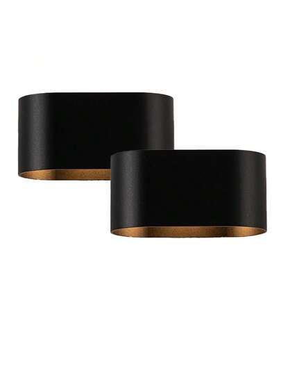 Alpinaluz Pack Of Zwart Aluminum Indoor Wand Sconces Up Down Lighting, G9 Socket (Bulb Not Included)