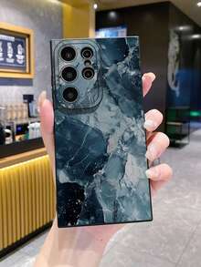 1个灰蓝色大理石纹防震手机壳，UV印刷，兼容/Galaxy等机型。 - 黑色 - 查看 5