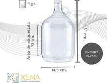 Pack 2 Garrafas de Vidrio 1 Galón con Tapa de Aluminio 2 colores | Envase Jarra para Jugo, Cerveza, Sidra y Fermentación | Oreja de Transporte | Vidrio Transparente Grado Alimenticio | Mayoreo - negro - Ver 2