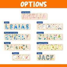 1pc Customized Name Puzzle, Personalized 3D Letter Puzzle And Wooden Name Puzzle. Ideal Gift For Baby Boys Or Baby Girls, Suitable For Birthday, Christmas, Anniversary! - Green New Font - View 5