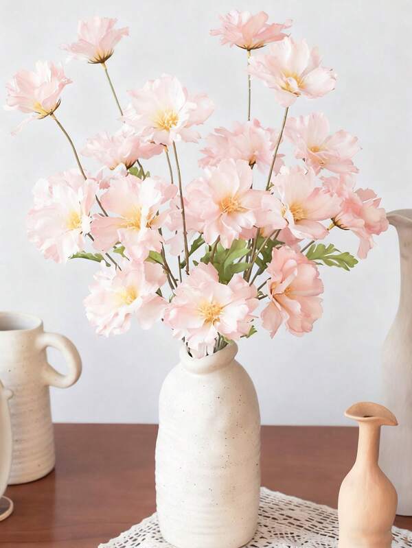 1/5 pièces Fleurs artificielles en soie d'orchidée à 4 têtes en vrac pour la décoration de la maison, la décoration de mariage, les fêtes d'anniversaire, les couronnes, les fleurs artificielles pour Noël, la Saint-Valentin