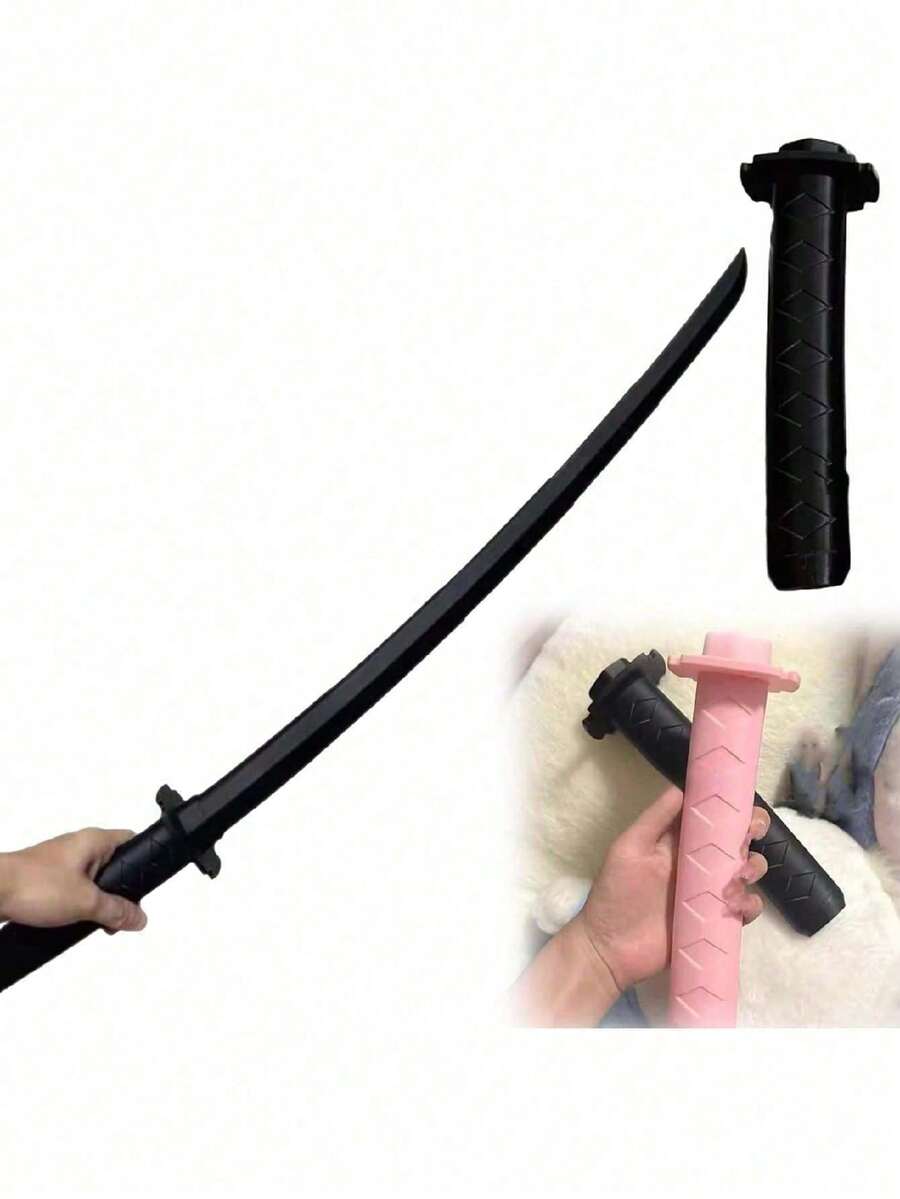 2 piezas - Juguete Fidget Samurái de impresión 3D, Modelo de juguete de espada samurái retráctil de gravedad impresa en 3D, Juguete de Katana telescópica de plástico divertido, Juguete truco creativo de descompresión - Negro - Ver 1