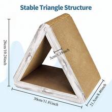 1个纸板猫抓板，猫薄荷抓板，可组装成三角形猫屋，六面可用，室内猫家具保护