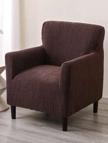 1件装提花俱乐部浴缸沙发套弹力单人扶手椅套弹力氨纶椅套，适用于吧台、客厅 - 咖啡棕 - 查看 6