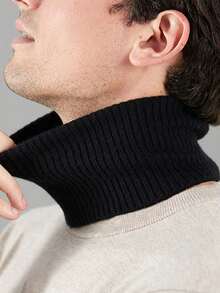 1pc Unisex Autumn/Winter Warm Wool Neck Gaiter, Thick Knitted Neck Warmer Scarf, Fashion Versatile Neck Wrap For Women - Multicolor - View 6