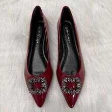 Casual Flats Pointed Toe Comfortable Confort Patent Black Off Malbec Natural Elegant Chic - 馬爾貝克清漆 - 查看 2