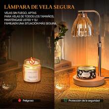 Lampara Calentadora de Velas, Altura Ajustable Lámparas Aromatizantes Temporizador Lampara Calentadora de Velas con 2 mbillas, 4 Niveles de Brillo Ajustables lampara para calentador de velas - negro - Ver 4