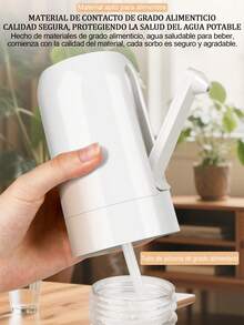 6 piezas Dispensador de Botella de Agua Universal,Bomba Automática Plegable,Mini bomba de agua eléctrica plegable automática y de varios engranajes, dispensador de agua portátil recargable por USB-C. - 6 piezas - Ver 6