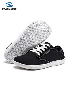 HOBIBEAR Scarpe minimaliste unisex con punta larga, senza suola, traspiranti e confortevoli per trail running e camminata - Bianco e nero - Visualizzare 5