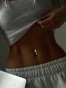 FOREVER QUEEN 1PC 925 Sterling Silver Three Heart Belly Button Rings For Women Heart Cubic Zirconia Belly Rings Clear CZ Navel Rings Piercing - Navel Nails - View 5