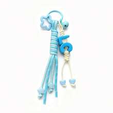 1pc Customized Accessory, Acrylic Colorful Letter Keychain, Handmade Rope Star/Bell Pendant, Heart Keychain, Star Pendant Decoration, Christmas/Halloween/Easter/Mother's Day Personalized Gift