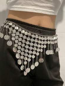 Belly Dance Accessories - Gold/Silver Coins, Belly Dance Belt, Women Belly Dance Costume, Hip Scarf - Multicolor - View 3