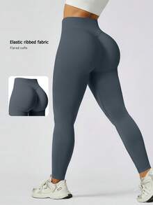 NcmRyu Women Seamless High Waisted WorkoutLeggings Tight Fit High Elasticity Non See Through FabricSolid Color All Season Gym Running Yoga Pants MachineWashable Workout Accessories - Màu xám đen - Xem 1