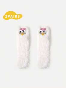 1双/2双女士新奇袜子，船袜，节日袜，卡通袜，毛绒袜，礼品袜，短袜，大眼睛袜，可爱袜，保暖袜，花式袜——适合日常穿着、节日庆典和派对等各种场合，舒适保暖。 - 彩色 - 查看 14