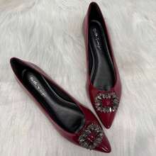 Casual Flats Pointed Toe Comfortable Confort Patent Black Off Malbec Natural Elegant Chic - 馬爾貝克清漆 - 查看 3