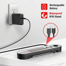 ThermoPro TP610 Termómetro digital de carne para cocinar, termómetro recargable de lectura instantánea con visualización LCD giratoria, termómetro de cocina impermeable con alarma para parrilla, ahumador, barbacoa, horno - negro - Ver 6