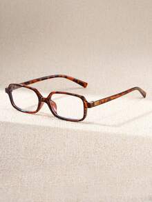 1副复古方形男女通用休闲太阳镜，时尚平光镜片，适合海滩派对 - 彩色 - 查看 9