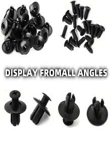100/50/20 Pcs 8mm Black Plastic Rivets - Durable Fasteners For Automotive Bumper And Repair, Suitable For Most Vehicles, Automotive Parts Rivets, Auxiliary Hooks