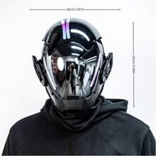 Men's Handcrafted Cool Silver Punk Mask Gothic Futuristic Sci-Fi Mask Halloween Party Gift Stage Performance Music Festival Cosplay Sci-Fi Gear - Bạc - Xem 5