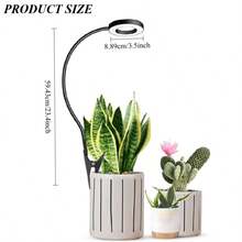 Lampe de croissance pour plantes d'intérieur à col de cygne 360°, 3 modes de couleur, 10 niveaux de luminosité, alimentée par USB, convient aux petites plantes, plantes en pot, succulentes, favorise la croissance des plantes pour l'intérieur, le balcon, le salon, le bureau, la chambre - Noir - Voir 2