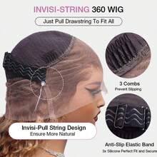 36 Inch 360 Full Lace Wig Human Hair Invisi Strap Drawstring 250 Density Highlight Ombre Body Wave 360 HD Lace Front Wigs Human Hair Pre Plucked 13x4 13x6 Human Hair Lace Wig Glueless Body Wave Frontal Wigs 4/27 Colored Wig For Women - S4/27 - Xem 2