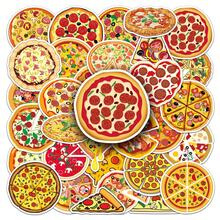50pcs Food Pizza Snack Dessert Cute Aesthetics Stickers Ins Funny Love Doodle Cartoon Art Cool Deacls Pack Halloween Christmas Decoration Adults Suitcase Bottle DIY Laptop Skateboard Luggage Party Gift