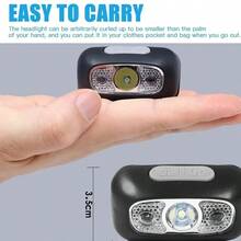 Rechargeable Sensor Dimming Fishing Headlamp - 180° Adjustable Angle + Motion Sensor, Suitable For Night Fishing, Camping, Running, Hands-Free Control, Outdoor Gear, Night Fishing Essential, Camping Light, Running Headlamp, Emergency Lighting, Repair Work - Multicolor - View 2