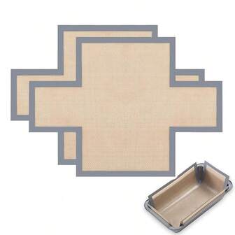 1 片 14.57*10.63 英寸灰色硅胶烘焙垫，可重复使用，耐热，适用于面包、糕点烘焙，适用于 9*5 英寸面包模具