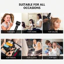 UKLISS 7-In-1 Black Hot Air Brush With Heating Wire, 3 Temperature (70℃ & 110℃) & 3 Speed Settings, Low Noise, Fast Drying & Perfect Curling For All Occasions - Xem 9