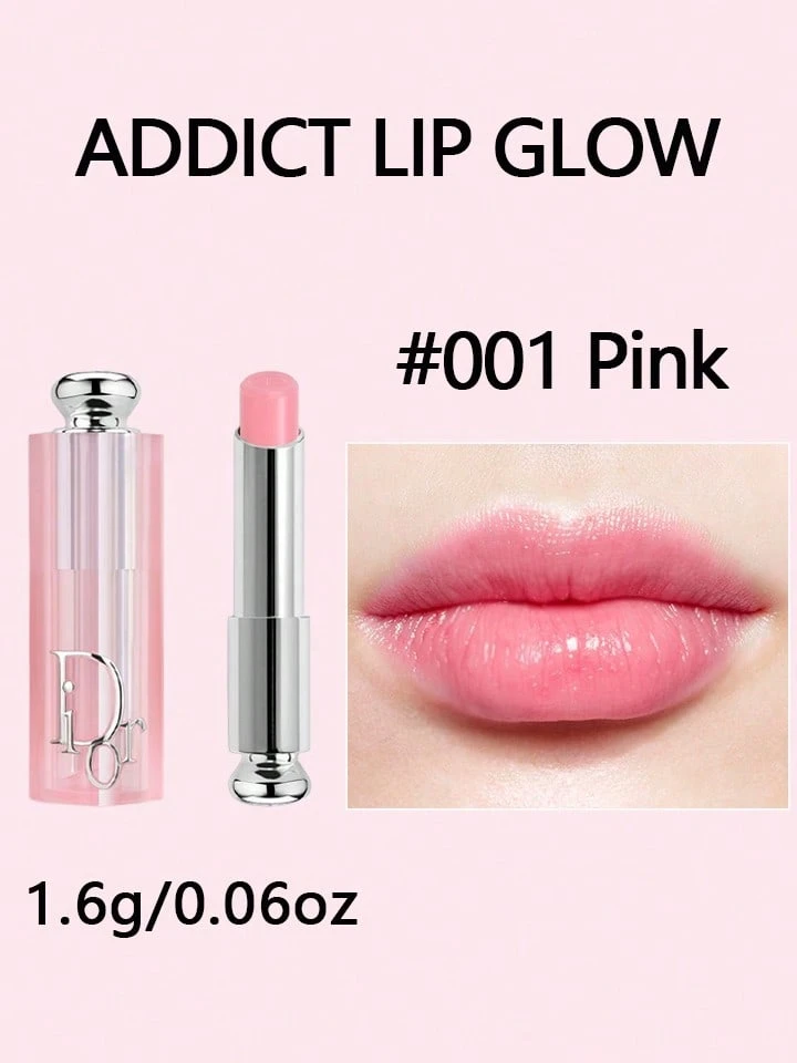 Christian Dior Son dưỡng môi Addict Lip Glow New #001 PINK Lip Glow Color Reviving Lip Balm 1.6g/0.06oz - 001 HỒNG - Xem 1