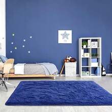 Noahas Ultra Soft 4.5cm Velvet Bedroom Rugs Kids Room Carpet Modern Shaggy Area Rugs Home Decor 2.6' X 5.3', Gray(5'4" x 4' (Rectangular) Azul marino claro) - Tipo 2 - Ver 3